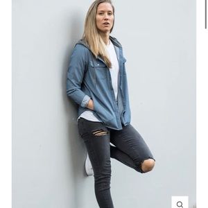 Alpha forward chambray jacket